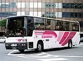 西日本鉄道社番4455/福岡22か 4262（三菱P-MS725S）西鉄の初代専用車両で3列（2+1列）シートである