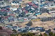 藤原岳から望む西藤原駅（2013年3月）