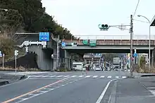静岡県道217号から見た野田IC（2020年3月）
