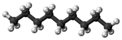 Ball-and-stick model of the nonane molecule{{{画像alt2}}}