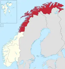 Location of ノールノルゲ北部地域