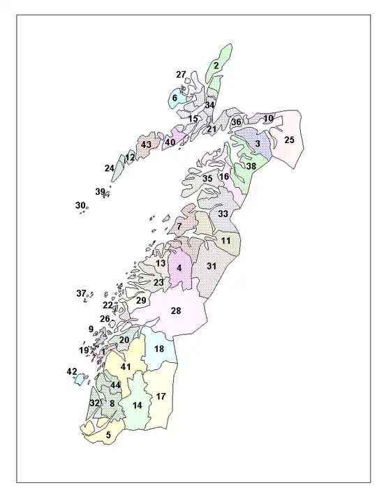 Location of Nordland Municipalities.