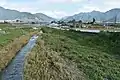 勝沼町を流れる日川
