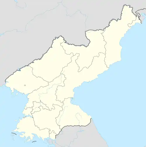 鹿屯島の位置(北朝鮮内)
