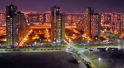 ノヴィ・ベオグラードのブロック地区(ブロコヴィ)の夜景
