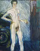裸の自画像（1908年）。ウィーン美術館。