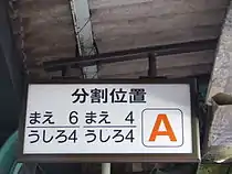「分割案内板A」の例(2006年12月14日、下北沢駅)