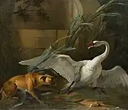 「犬に襲われる白鳥」, (1745)