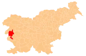 Location of Nova Gorica in Slovenia
