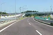 上り終点付近。名四バイパスと名古屋高速へ接続