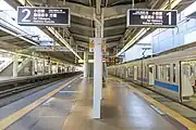 1・2番線ホーム（2021年10月）