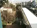 跨線橋から見た連絡線跡地（2004年1月3日）