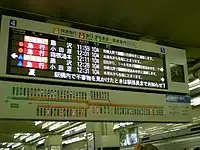 地上ホームの発車標（2007年7月）