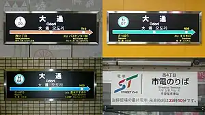 各路線の駅名標