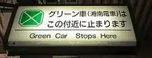 グリーン車停車位置案内板（2番線）（2011年5月）