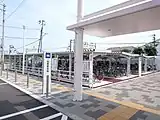 改修に伴い設置された駐輪場（2019年7月）