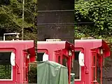 警笛（ホイッスル）形状の違い。（左）ED901はスイス製（中）ED902はドイツ製（右）ED903は日本製