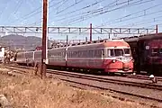 新金谷駅に留置されているSE車