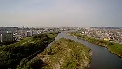 南大分(花園)から広瀬橋方面(下流)