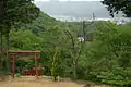 境内から黒田庄の町を見る。