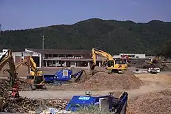 多くの児童・教員が津波の犠牲となった大川小学校（宮城県石巻市、2011年5月19日撮影）
