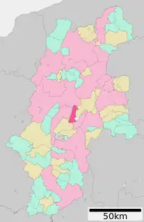 岡谷市位置図