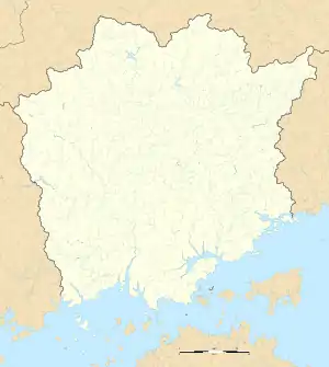 倉敷市立磯崎眠亀記念館の位置(岡山県内)