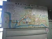 岡崎市郷土館の展示物（岡崎城下町の図）