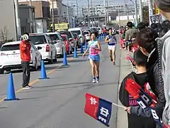 羽根町北ノ郷交差点付近（岡崎市民駅伝競走大会）