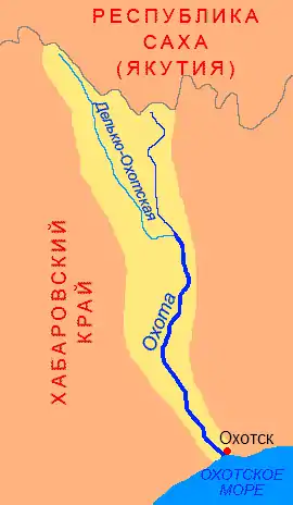オホータ川流域の地図