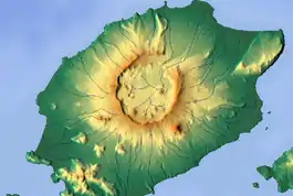 左:ウムナック島北部Okmok Caldera 右: ウムナック島南部