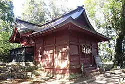 白山社奥宮、木曽山脈風越山の山上（2018年10月8日撮影）