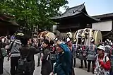 大國魂神社の宝物殿から出された御太鼓(くらやみ祭 2013年5月撮影)
