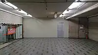 旧駅改札口は板でふさがれている（2018年12月）