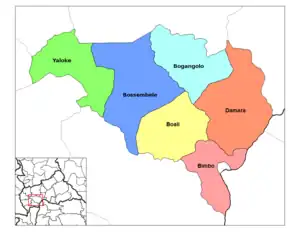 ボアリ郡の地図の位置図