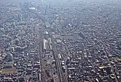 大宮駅北方から空撮（2019年）