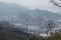 高烏台から撮影。音戸大橋(奥)と第二音戸大橋(手前)。