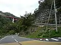 雄ノ山峠へ向かう和歌山県道の急勾配急カーブ