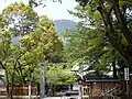 大麻比古神社本殿の背後に聳える