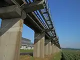 くびき付近の開床式高架橋