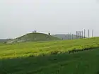 復元された墓地丘陵