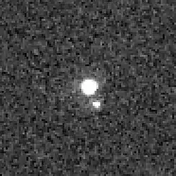 ハッブル宇宙望遠鏡が撮影したオルクスと衛星ヴァンスの画像