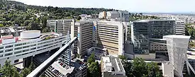 The OHSU campus sits atop Marquam Hill.