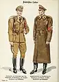 1936年の地区事務長の制服（左）と管区事務総長のオーバーコート（右）