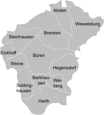 ビューレンの市区図