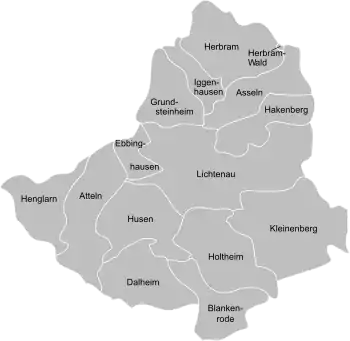 Gliederung der Stadt Lichtenau
