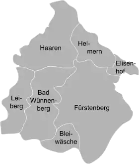 バート・ヴュネンベルクの地区図