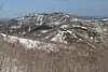 烏帽子岳から望むオサンババ(山中山)(2018年3月27日撮影)
