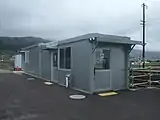 新幹線駅工事のため設けられた仮設駅舎(2012年5月)
