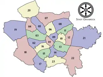 オスナブリュック市区図